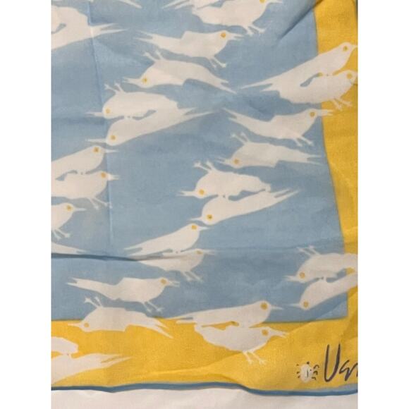 Vintage VERA Neumann Scarf Verasheer Vinal & Silk White birds over blue - Picture 2 of 7